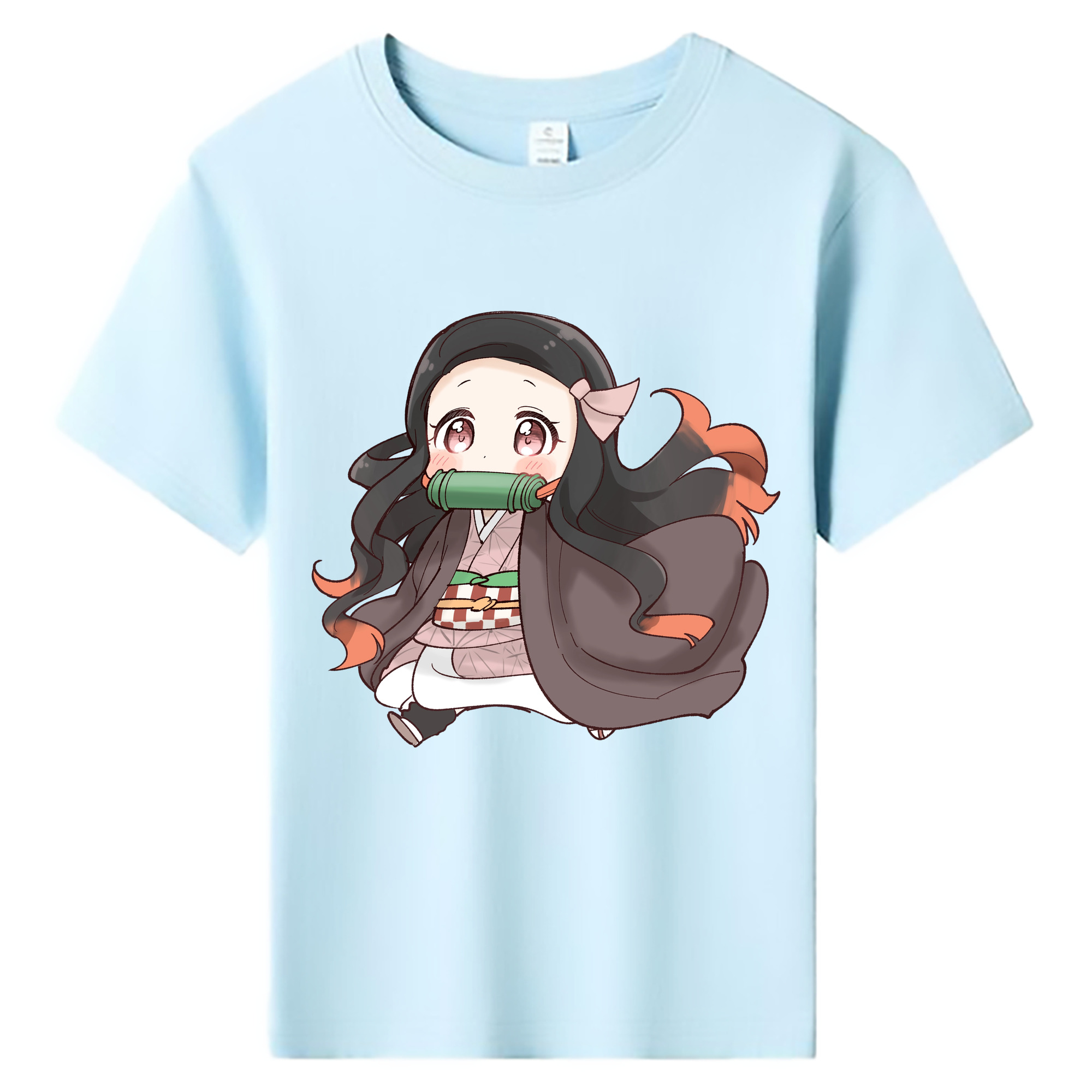 （画像用） 鬼滅の刃（きめつのやいば）竈門 禰󠄀豆子／かまど ねずこ Kamado Nezuko 綿100％キッズTシャツ（フロントプリント）